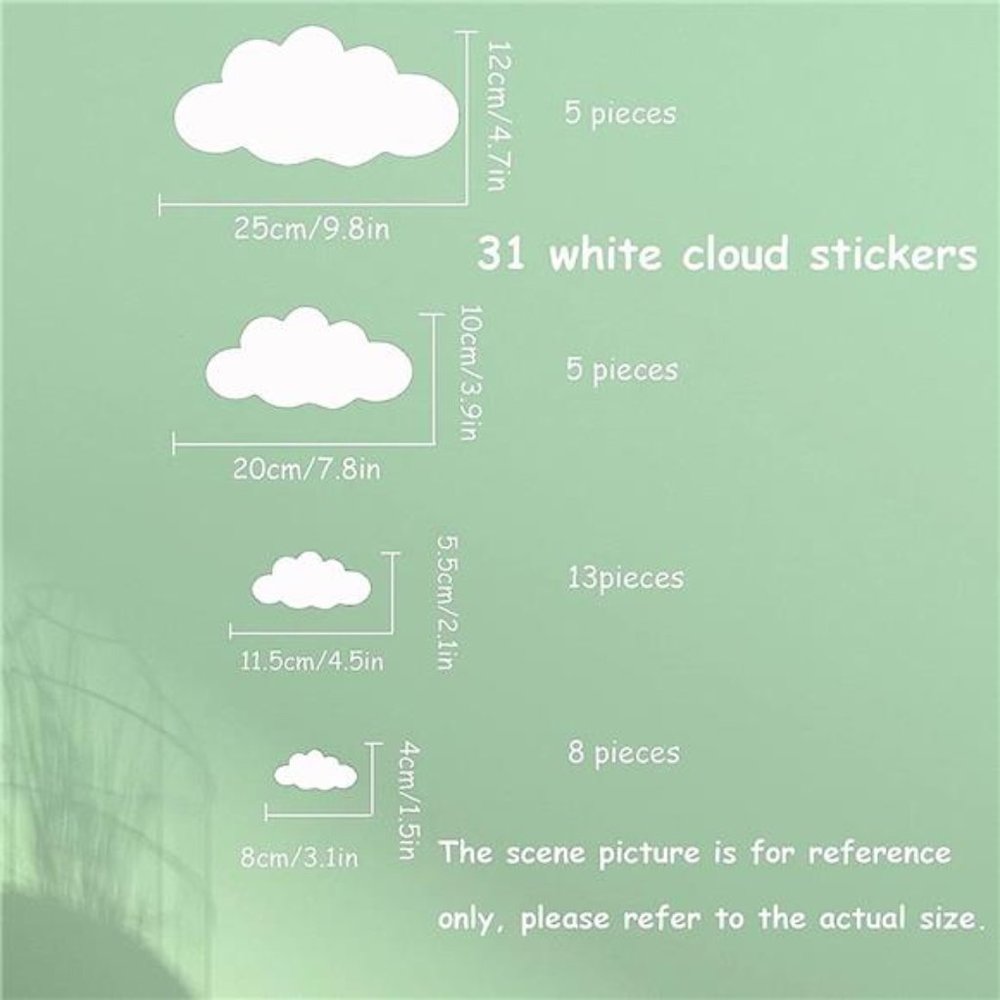 Big Clouds Wall Decals Removable DIY Large Vinyl Sticker Self Adhesive Wallpaper - Picture 2 of 6